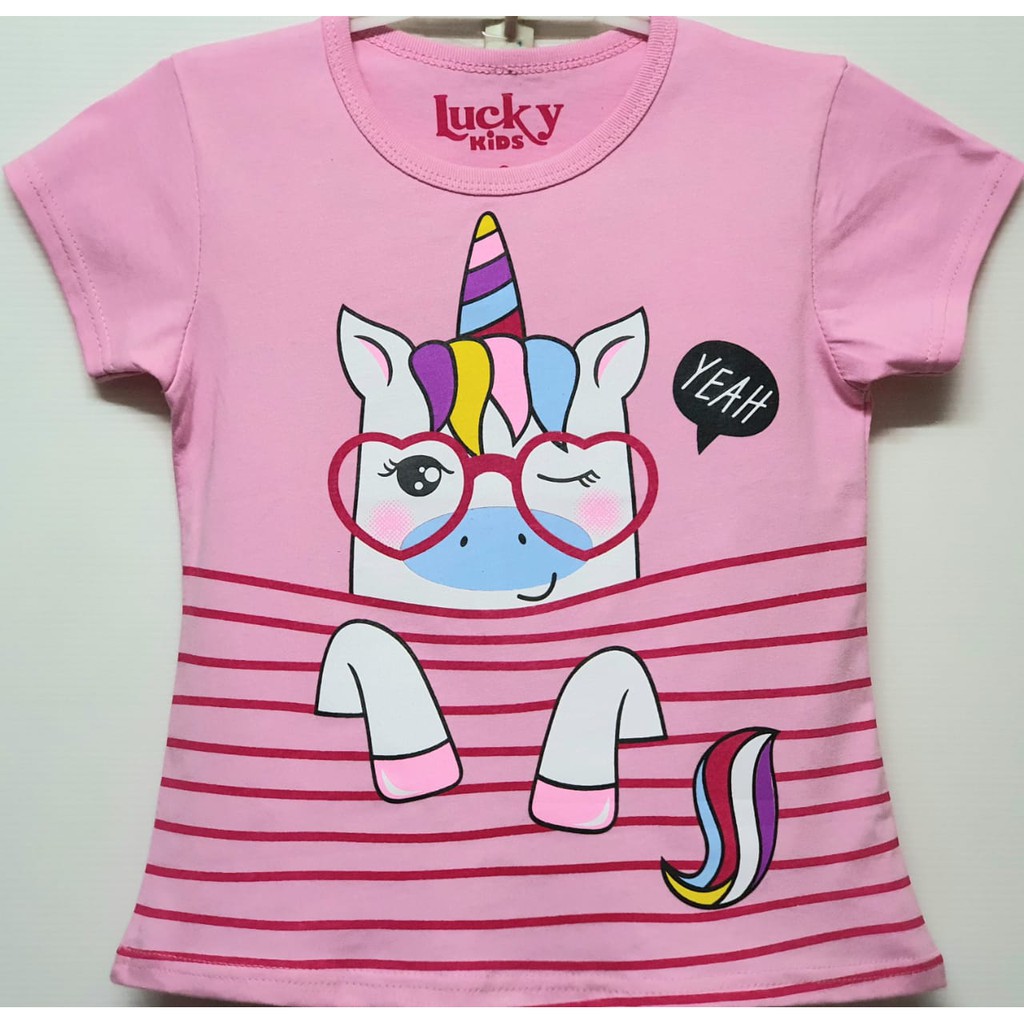  Kaos  Unicorn  Wink Salur Pink 1 10 Murah Kaos  Anak  