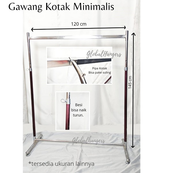 Jual Gawangan Gantungan Stand Baju Besi Bisa Pakai Gantungan Suling