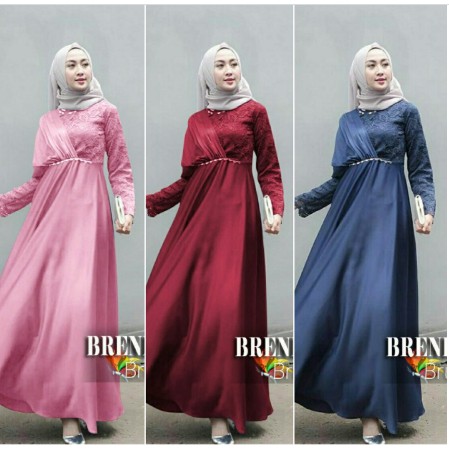 Gaun Gamis Pesta Mewah kondangan nikahan Lebaran mewah Brukat brokat Wisuda Remaja muslimah reo