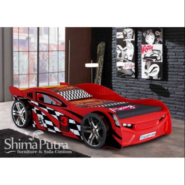 Tempat Tidur anak model mobil balap