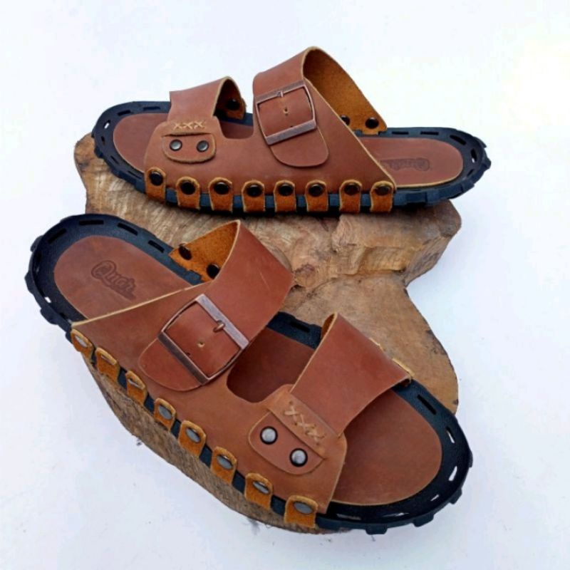 Sandal pria kulit asli 100% Sandal casual pria kulit asli