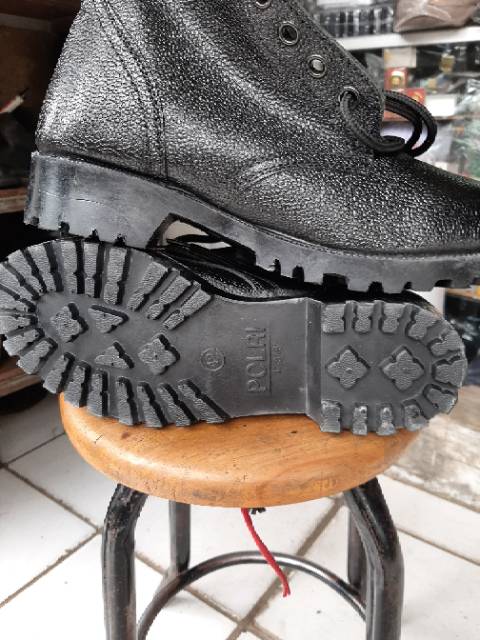 Sepatu Pdl Jatah Polisi / Sepatu Kulit Jeruk Original Polri
