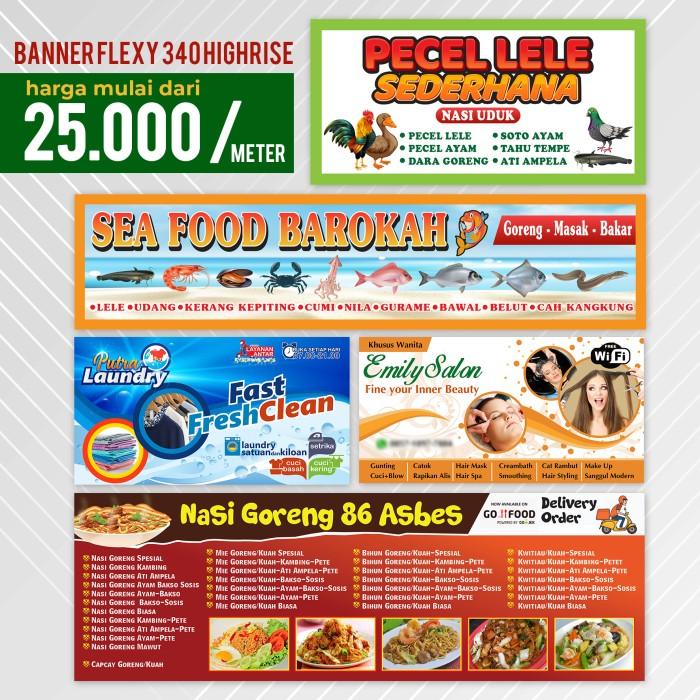 Print Spanduk Banner Flexy 340 Pecel Lele, Nasi Uduk, Warkop, Warteg