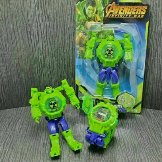 Jam tangan anak anak bocah multifungsi mainan lego bongkar pasang digital hulk murah