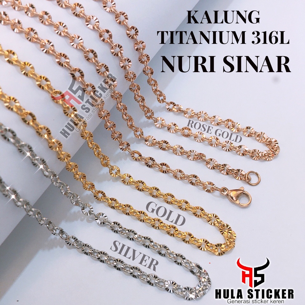 Kalung Rantai MCI Titanium NURI SINAR Stainless Chain 316L Anti Karat Pria Wanita [45CM - 75CM]