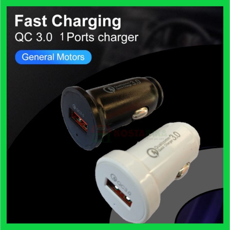 KOSTARIKA Car Charger Colokan Mobil Super Mini 1 Slot Fast Charging 3.0 Qualcomm