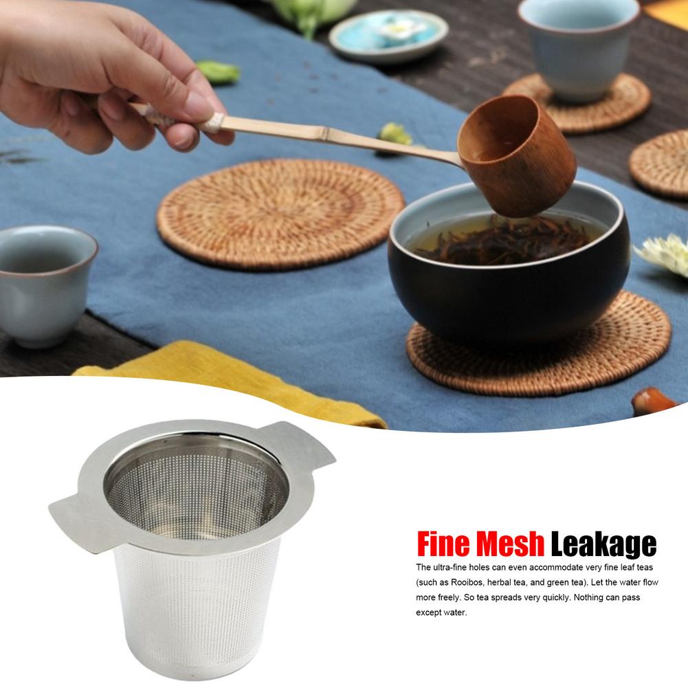 1Pcs Household Reusable Double Handles 304 Stainless Steel Mesh Tea Drain Strainer