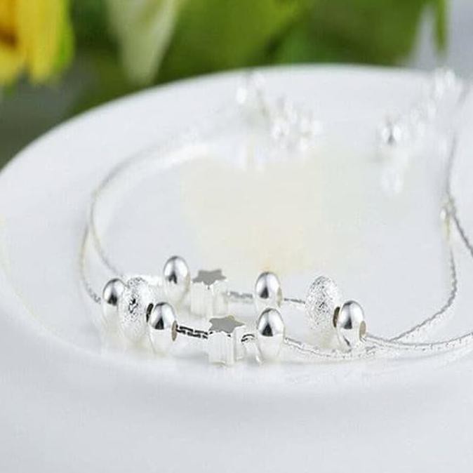 Gelang Wanita Xuping Lapis Perak Silver Plated Bracelet Tali Perak I4222