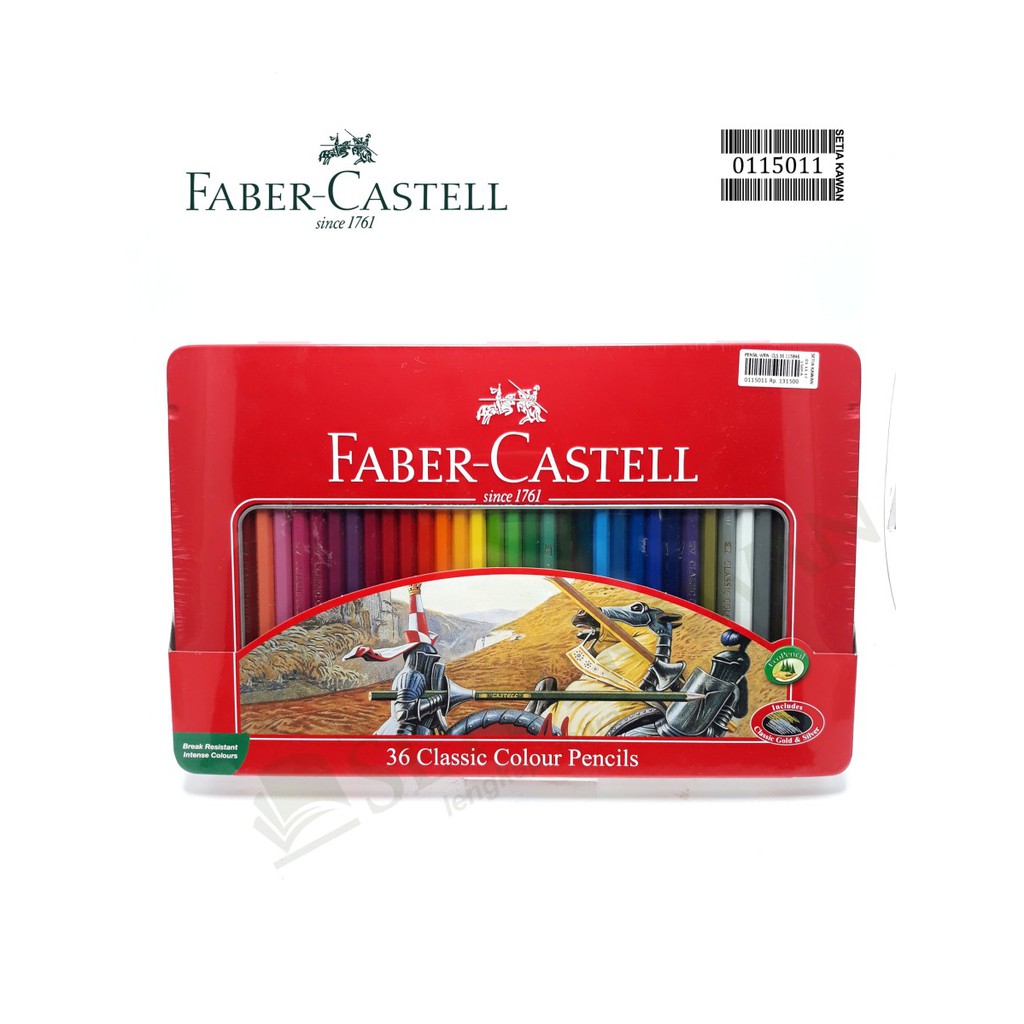 Pensil Warna Faber Castell 36 Classic Kemasan Kaleng (Tin case)