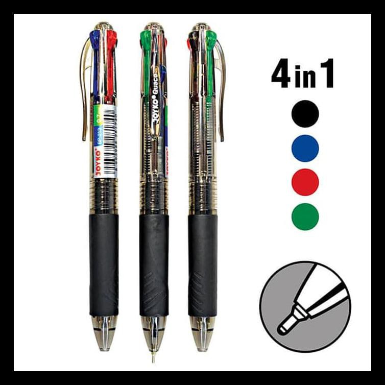 

Ball Pen / Pulpen / Pena Joyko Bp-213 / Quaco/ 0.7 Mm/ 4 Warna/ Colors Komplit