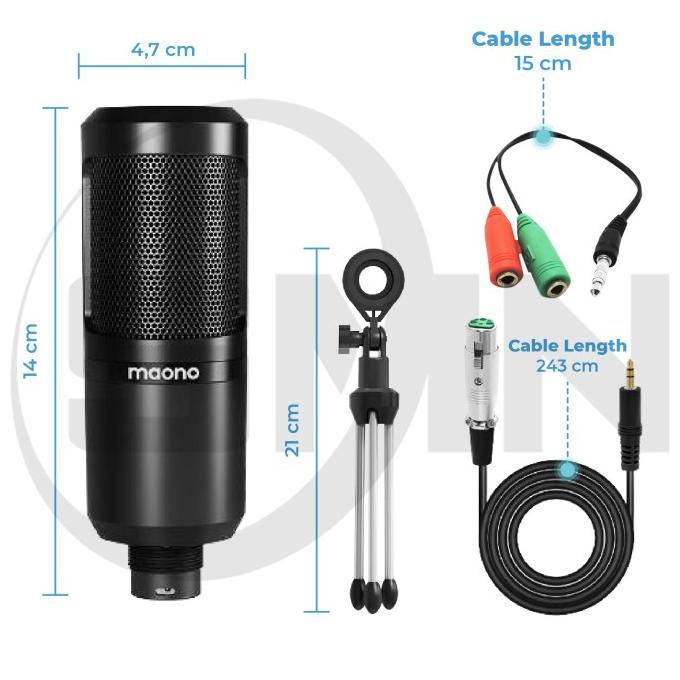 Mic MAONO AU-PM360TR Condenser XLR plus stand kit Recording mic