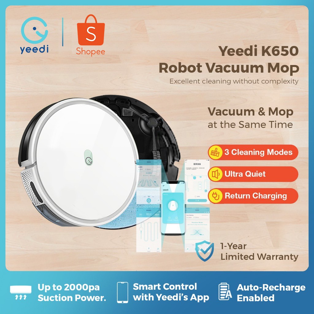 Jual Yeedi K650 Robot Vacuum Cleaner Mop Shopee Indonesia