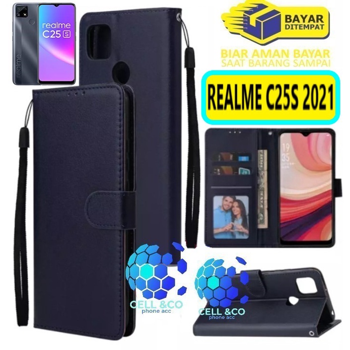 Flip cover REALME C25S 2021 Flip case buka tutup kesing hp casing flip case leather wallet