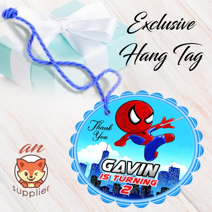 SPIDERMAN 2-1 HANG TAG THANK YOU CARD ULTAH / ULANG TAHUN