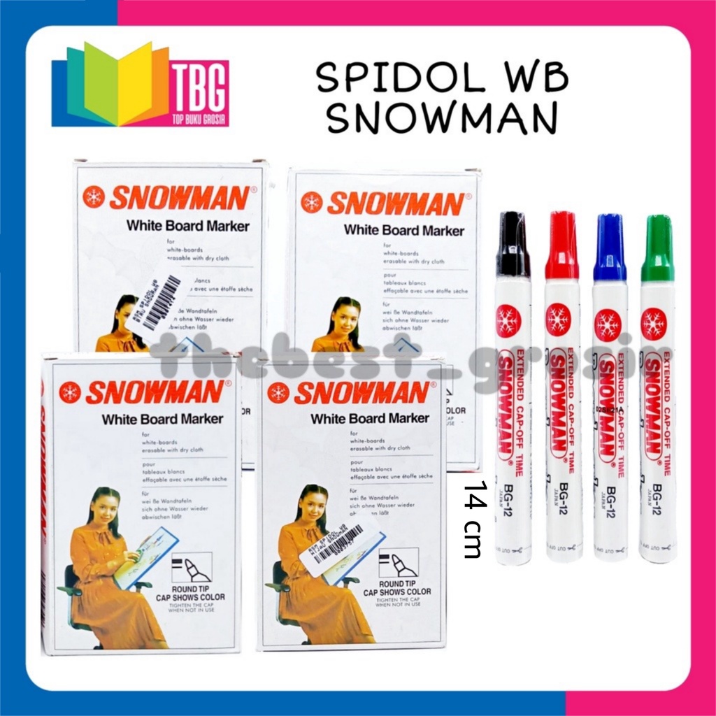 

1 PCS SPIDOL WHITE BOARD BG-12 SNOWMAN / SPIDOL BOARD MARKER SNOWMAN / SPIDOL PAPAN TULIS / SPIDOL WB SNOWMAN