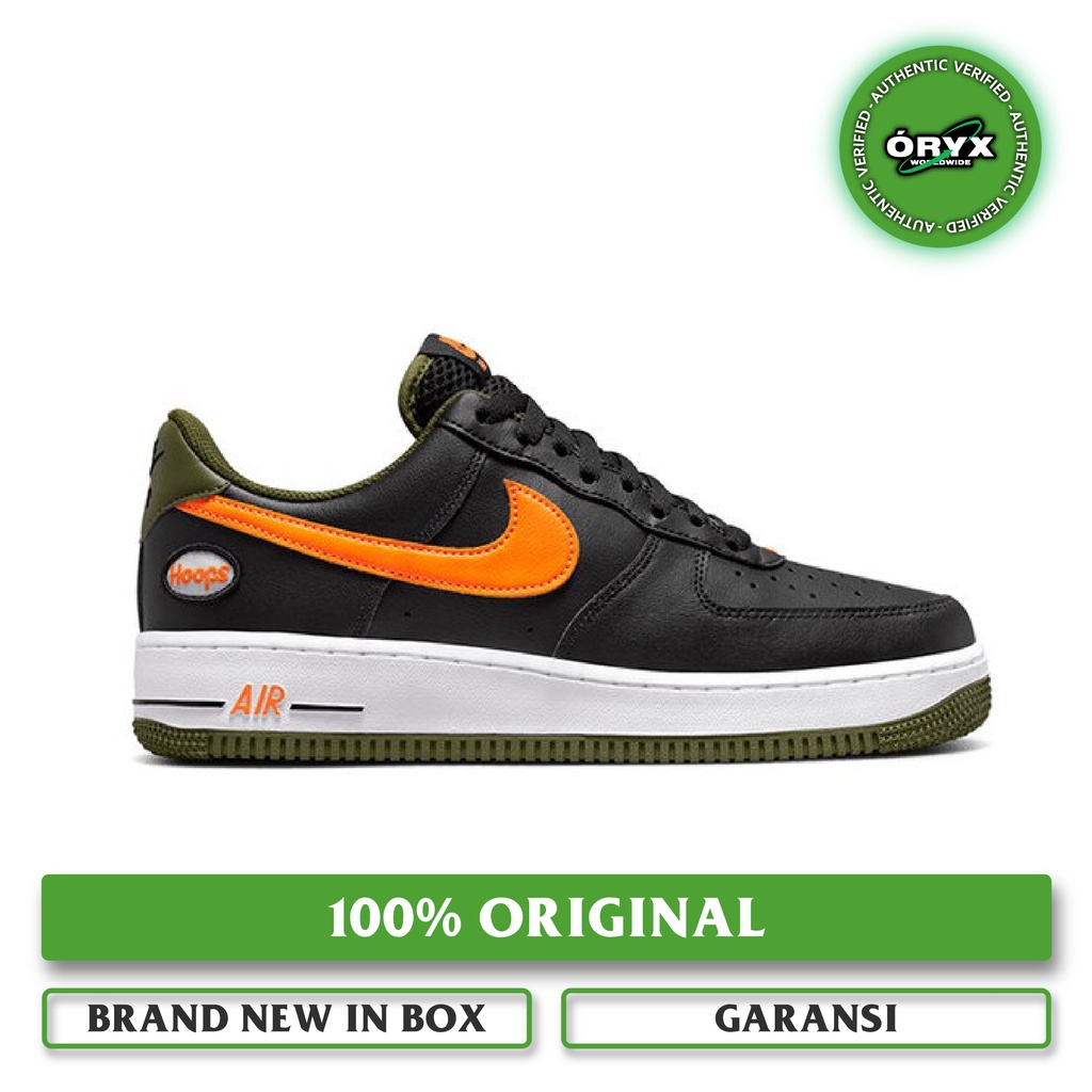 Nike Air Force 1 '07 LV8 Hoops Black / Rough Green / Olive / Total Orange (DH7440-001) 100% ORIGINAL