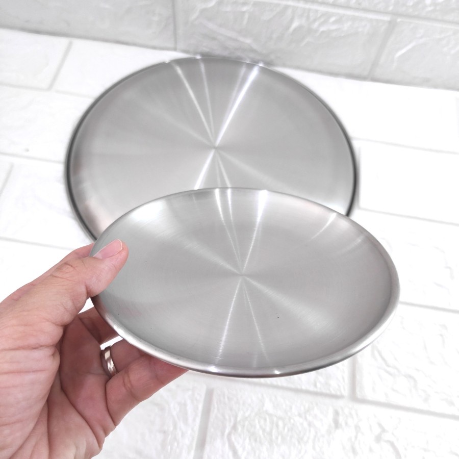 Nampan Piring Ceper Bulat Stainless Round Tray Baki Tampah Wadah Saji