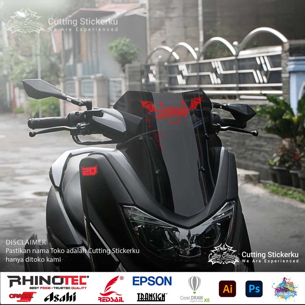 Cutting Stiker El Diablo Fabio Quartararo Logo Start Variasi Motor Mobil Sticker Timbul Nyala Dasbor Spakbor Visor Body Kaca Helm Laptop Hologram Reflective Tahan Air Setiker Bodi Samping Vespa Matic Scoopy Beat Mio Pickup Windshield Moto GP 20 Red Devil