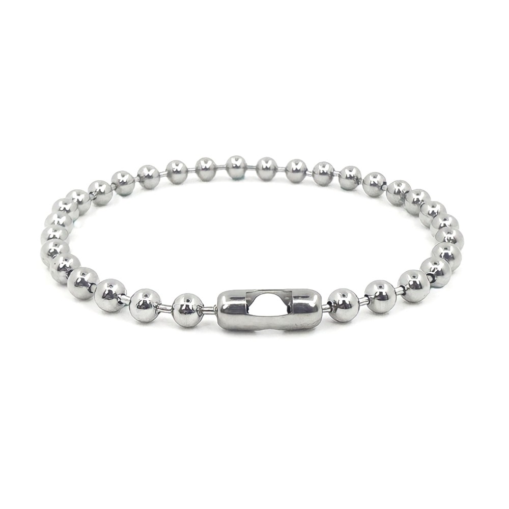 Gelang Pria Wanita Stainless Steel Rantai Cowok Cewek Couple Silver Perak Bulat Anti Karat