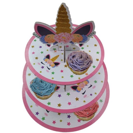 Standing cupcake unicorn cake tier unicorn perlengkapan dekorasi pesta ulang tahun unicorn perlengkapan pesta ultah anak tema unicorn