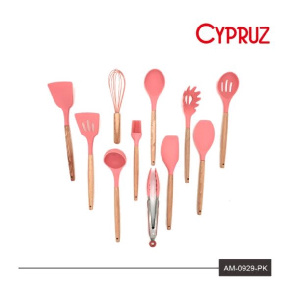 Cypruz Silicone Kitchen Utensile Set 11 Pcs Peralatan Masak Tahan Panas