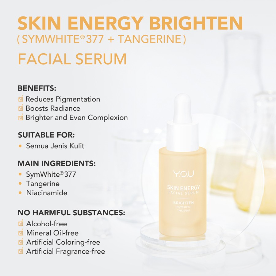 ★ BB ★ Y.O.U Skin Energy Facial Serum 20ml | Brighten - Hydrate - Balance - Soothe - Firm | YOU Serum Wajah