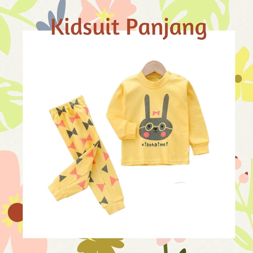 Plazababyku KIDS SUIT PIYAMA PANJANG Setelan Anak Bahan Kaos Celana Berkualitas Import cewek H1A