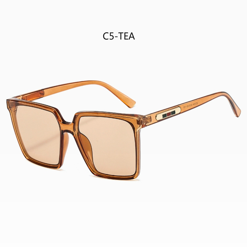 Fashion big box square Korean style personalized sunglasses with metal hinge