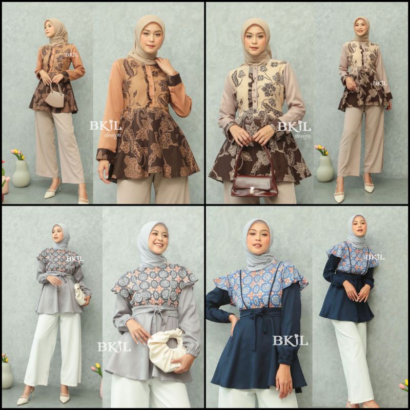 Baju Atasan Batik Wanita Seragam Kerja Kemeja Batik Wanita