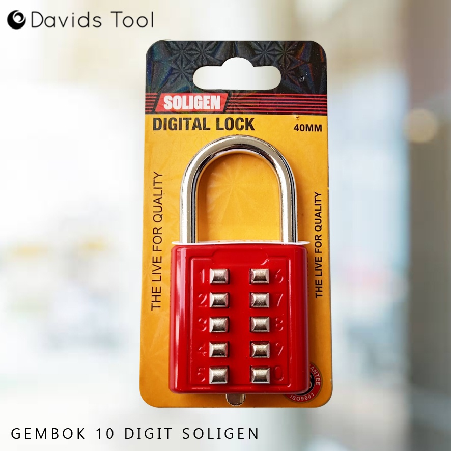 Gembok Pin Password Nomor Digital Soligen 40mm