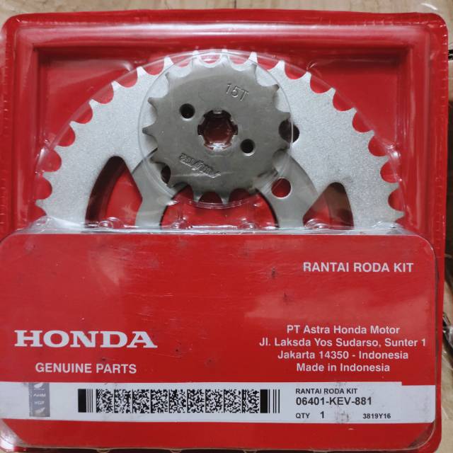 Gir set KEV supra lama supra fit lama/lagenda/grand(gir depan belakang+rantai)