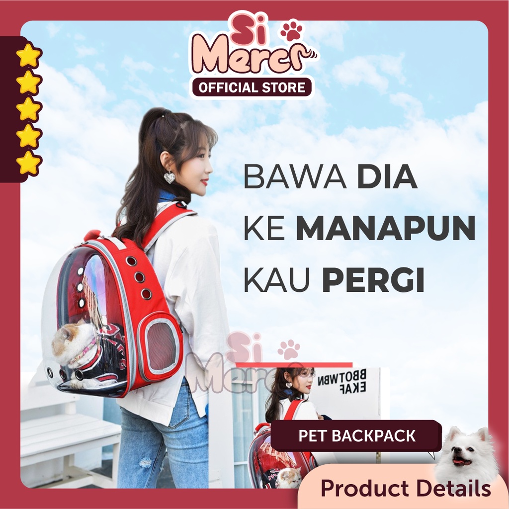 Tas Ransel Anjing Kucing Transparan Expand/ Tas Astronot Kucing Anjing / Pet Cargo / Pet Backpack Expandable Besar