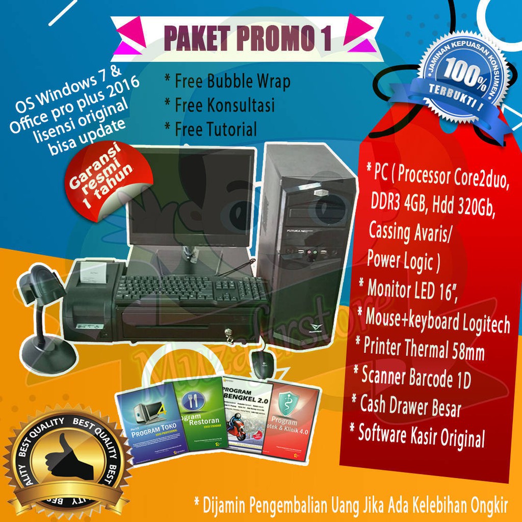 Paket Komputer Kasir Minimarket Komplit