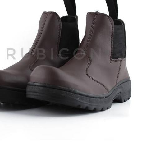 ✶ RUBICON SEPATU BOOTS SAFETY SELOBONG PRIA WORK SEPATU LAPANGAN RUBICON PROYEK TANPA TALI ➴