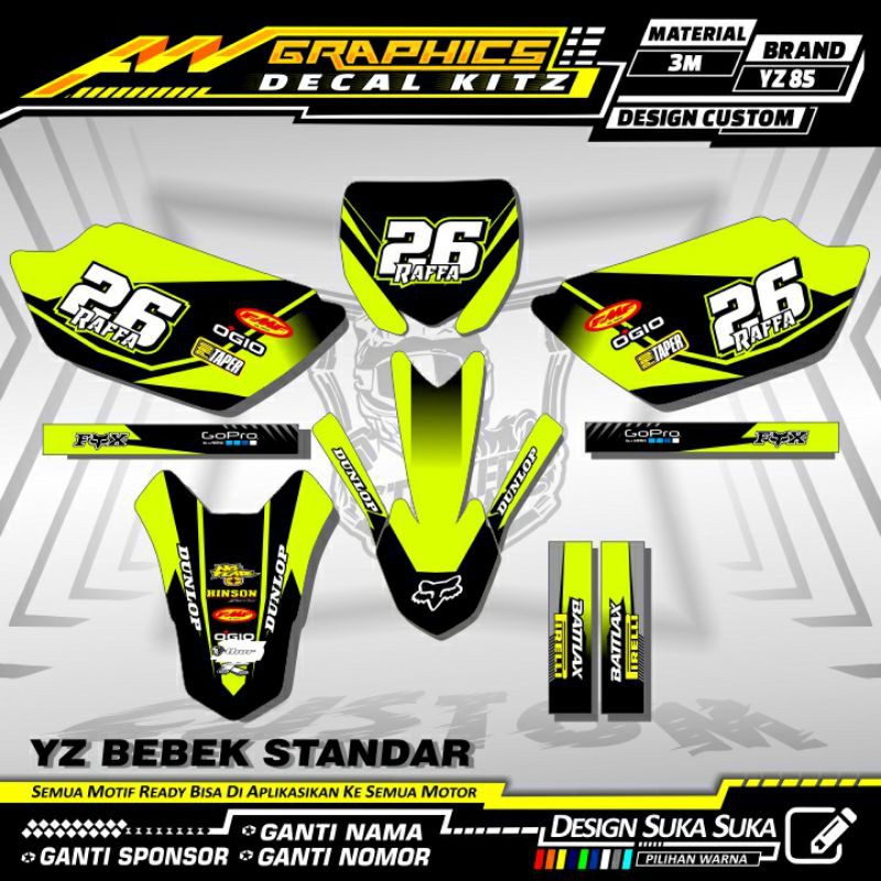 DECAL YZ 85 NEW BEBEK STANDAR - DECAL YZ 85 STABILO