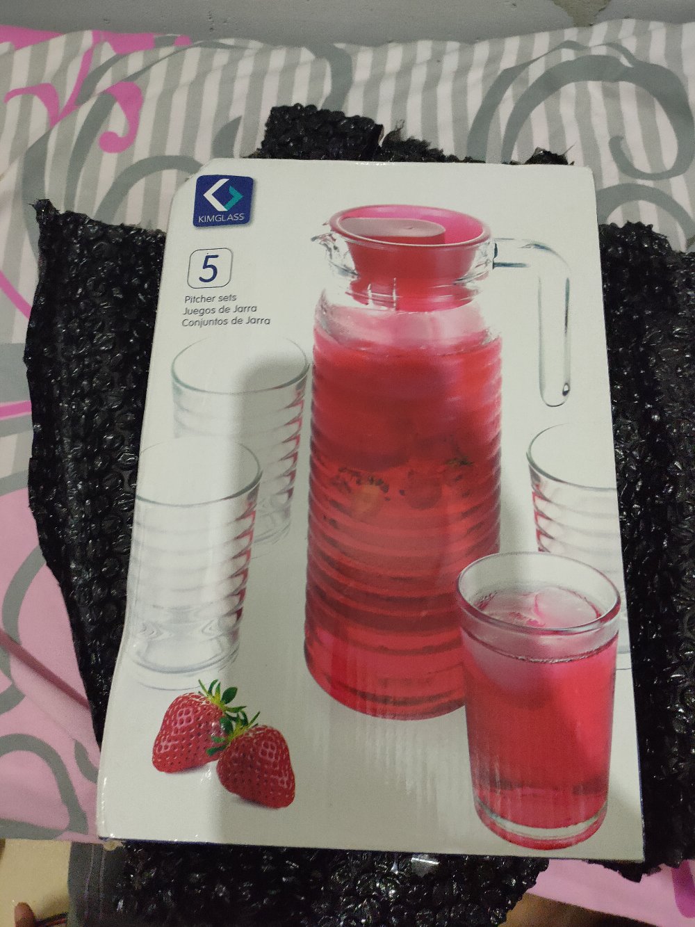 Drink Set Kaca 5 Buah Water Jug Picher Teko Air Minum