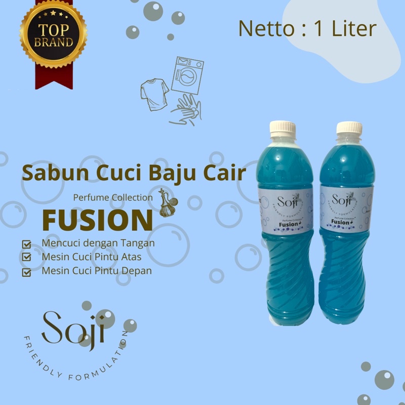 DETERJEN CUCI BAJU CAIR | SABUN CUCI BAJU CAIR SOJI 1 LITER - FUSION