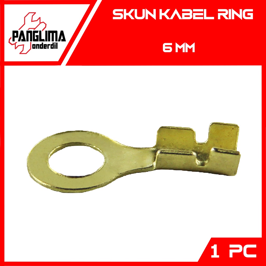 Skun Kabel Ring 6 mm-6mm Bulat-Bulet Lubang-Lobang Besar Sekun-Terminal Connector-Conector-Konektor Kuningan