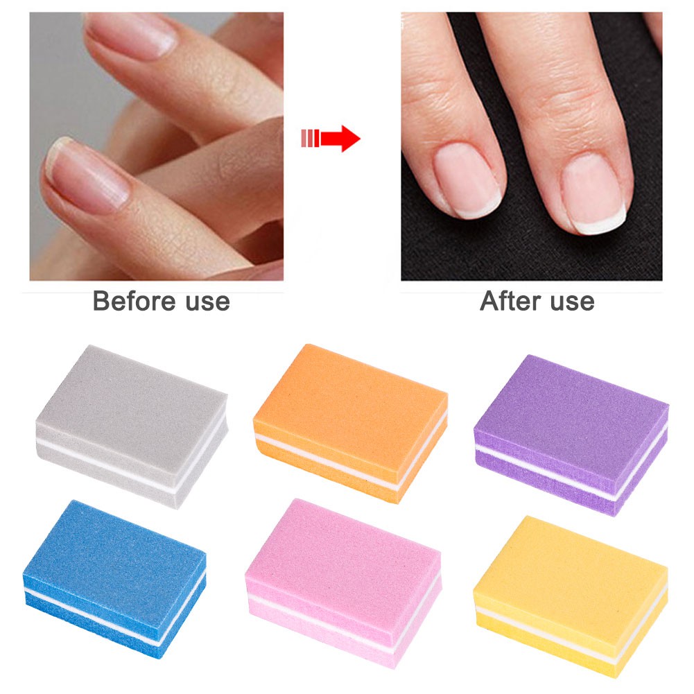 Strip Spons Blok Mini Dua Sisi Warna-Warni Untuk Alat Manicure Pemoles Kuku