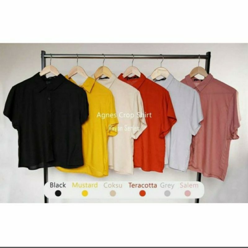 Kemeja Rayon Crop Shirt