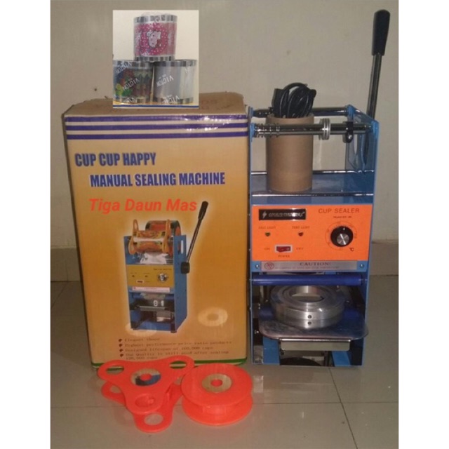 Mesin Penyegel Tutup Gelas / Mesin Cup Sealer + plastik Lid Cup sealer