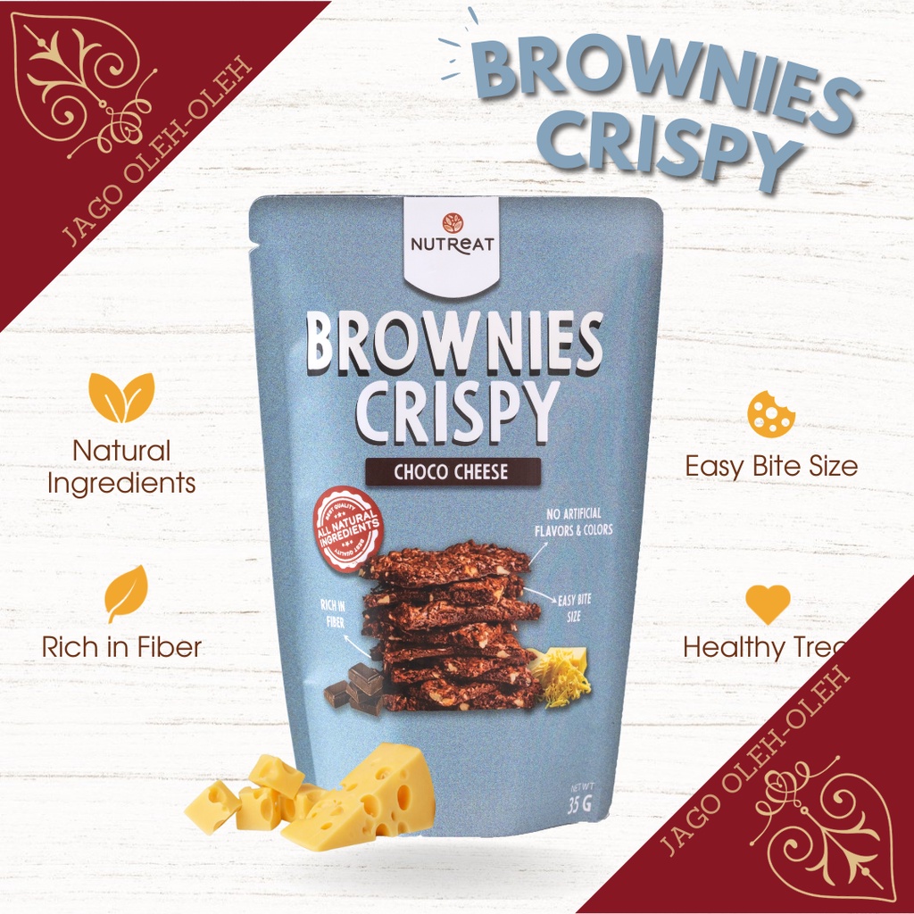 Brownies crispy Bali snack sehat Nutreat - healthy snack - Vegan - Vegetarian snack - camilan instan - Oleh-Oleh dari Bali