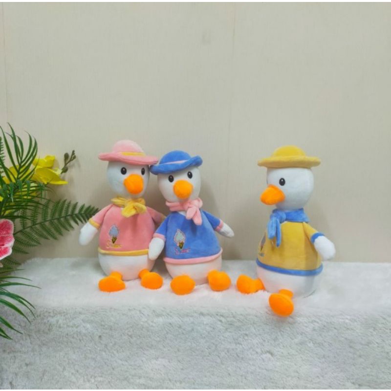 Boneka Bebek Pita Scraft Topi Syal Donald Duck Animal Ukuran 11&quot;/30cm