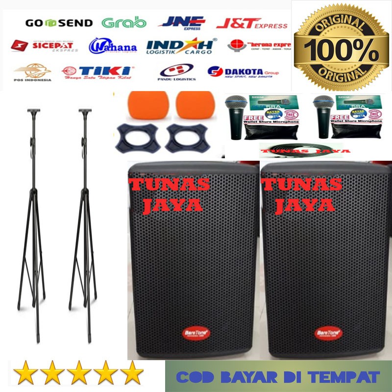 Speaker Aktif BARETONE MAX10HD MAX 10 HD ORIGINAL 10 inch 2 PCS FREE BONUS 2 STAND 2 MIC 2 BUSA 2 GE