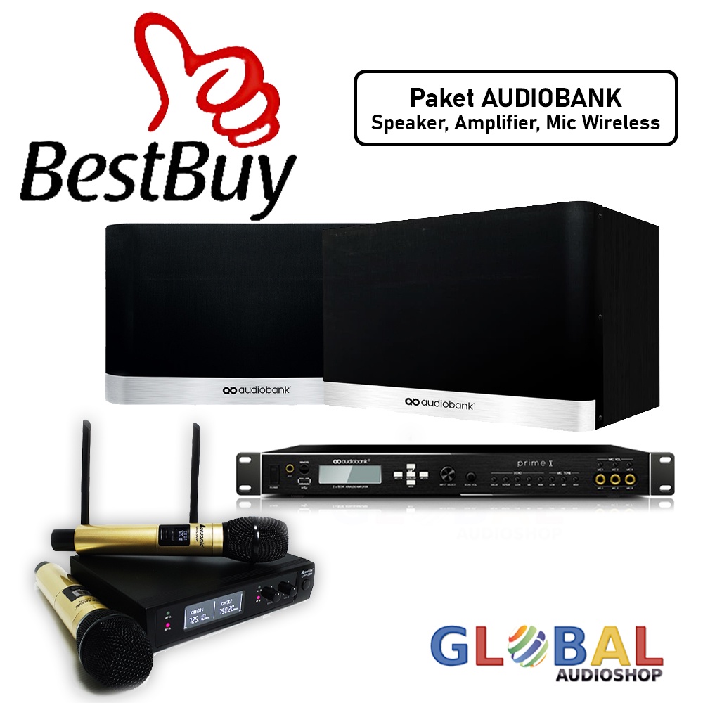 Karaoke Paket Audiobank Prime-X Amplifier Speaker AKS-100 Mic Wireless PrimeX AKS100