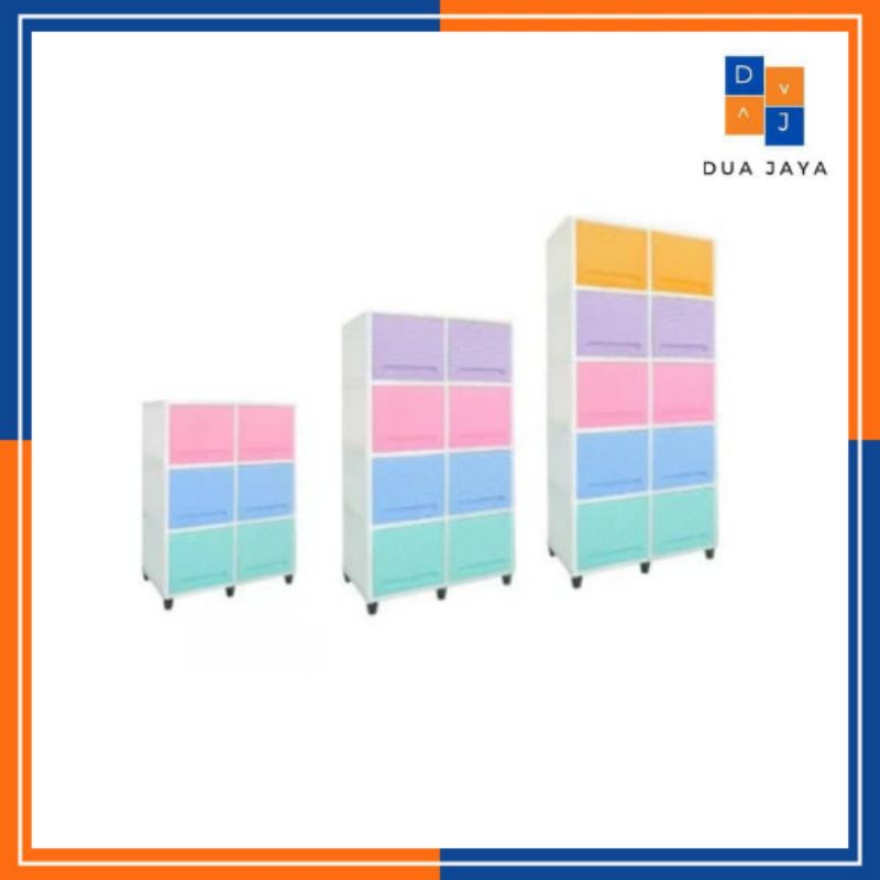 Club - Lemari Plastik Double Flip Susun 2-3-4-5 / Club Double Flip / Laci Flip Serbaguna / Rak Sepat