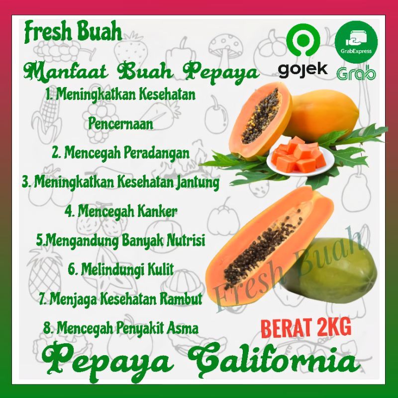 

BUAH PEPAYA CALIFORNIA PEPAYA CALIFORNIA 2KG BUAH PEPAYA BUAH SEGAR BUAH BUAHAN
