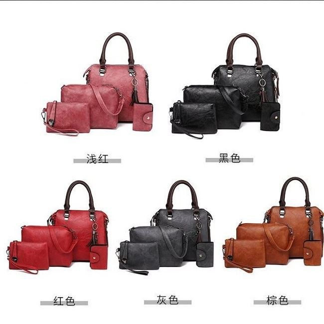 BJ31496 (4IN1) - Black/Brown/Gray/Red/Pink - TAS SET HANDBAG SLEMPANG POUCH DOMPET KARTU TERMURAH TERLARIS FASHION WANITA IMPORT BAGSTORE JAKARTA GT1662 CR7180 DC6102 VC86769 LT1496 EL458 B819624 BQ2445 JTF819624