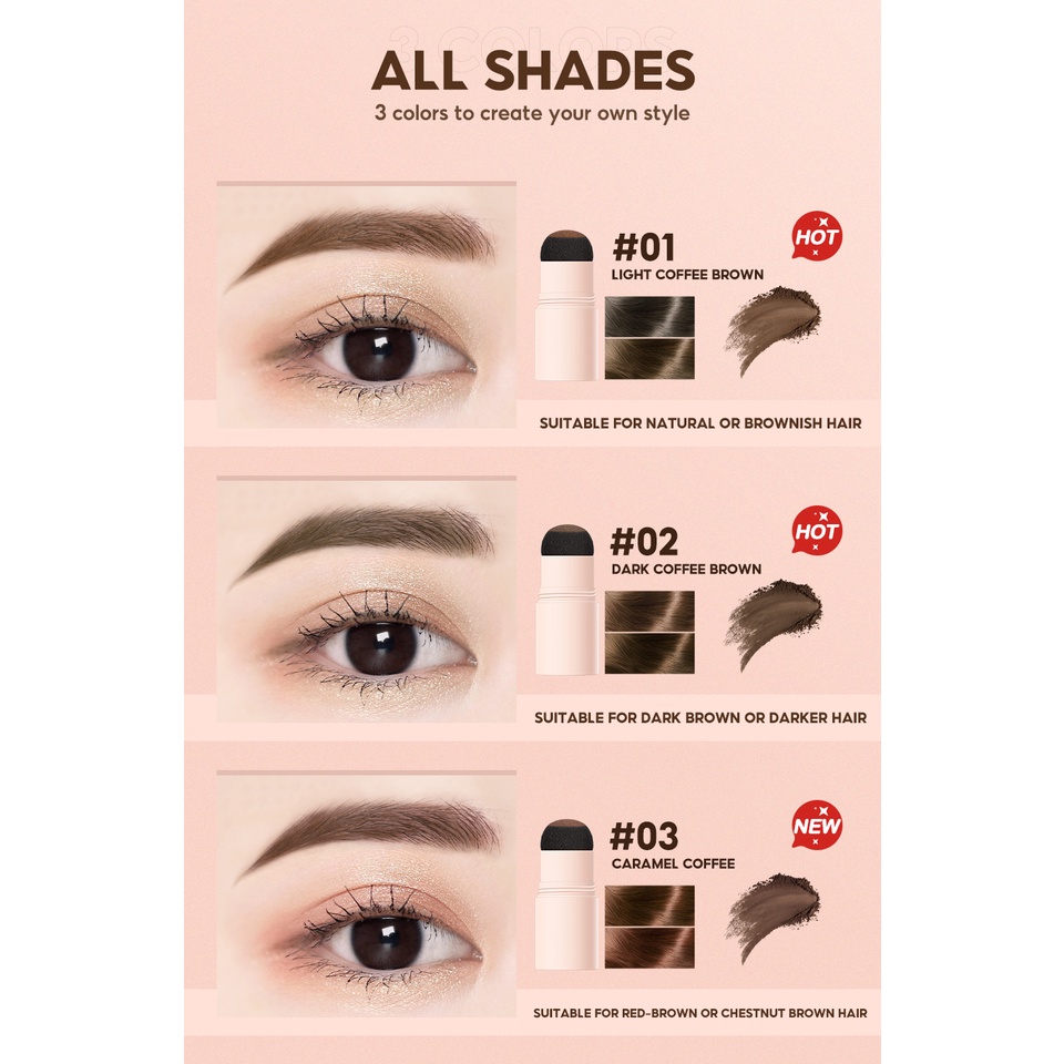 (READY &amp; ORI) O.TWO.O Otwoo Shine Eyebrow Powder Lasting Browfun Cushion SE010