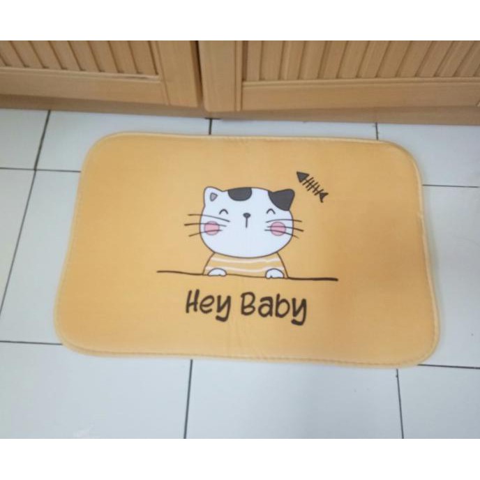 ✅Promo Keset Foam Mat Karakter AntiSlip / Keset Lantai Kamar Tidur Mandi Lucu - Cat